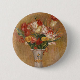 Cottagecore Renoir Floral Vintage Tulip Art 2 Inch Round Button