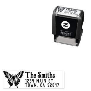 Cottagecore Return Address Butterfly Self-inking Stamp