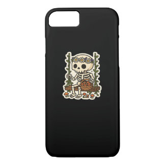 Cottagecore Skeleton With Flower Crown Case-Mate iPhone Case