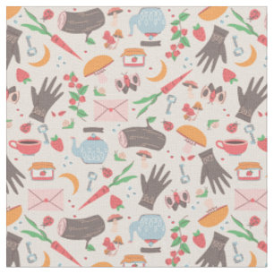 cottagecore snail love letter whimsical garden fabric