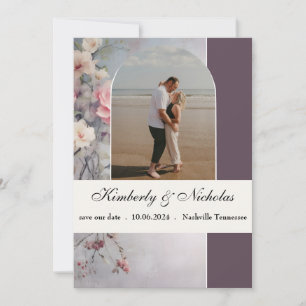 Cottagecore Soft Romantic Roses Classic Boho Arch Save The Date