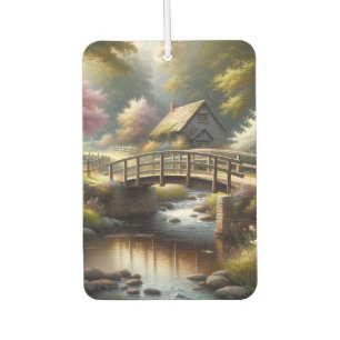 Cottagecore Spring Bridge Cottage Scene Air Freshener