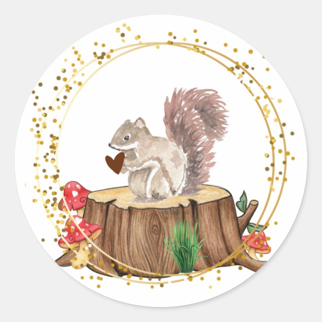Cottagecore Squirrel Sticker (Front)