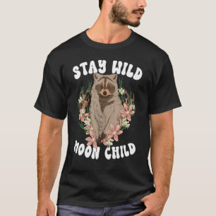Cottagecore Stay Wild Moon Child Raccoon Mushroom  T-Shirt