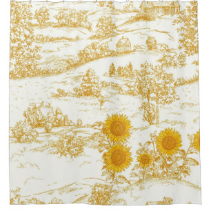 Cottagecore Sunflower Countryside Toile