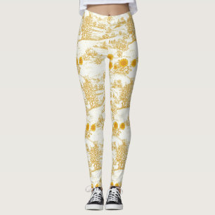 Cottagecore Sunflower Countryside Toile Leggings