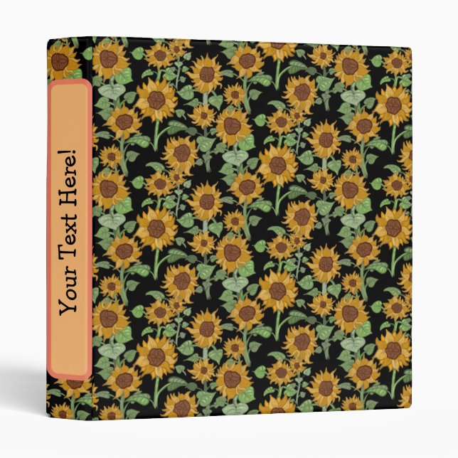 Cottagecore Sunflowers Pattern Binder (Front/Spine)