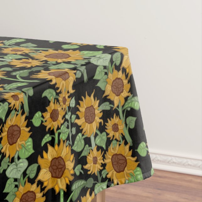 Cottagecore Sunflowers Pattern Tablecloth (In Situ)