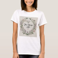 Cottagecore T-shirt "Floral Heart & Lovebirds"