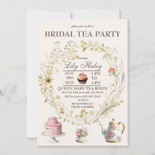 Cottagecore Tea Party Bridal Shower Invitation