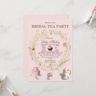 Cottagecore Tea Party Bridal Shower Invitation