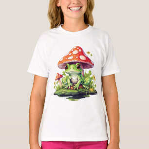 Cottagecore Toadstool Mushroom and Frog T-Shirt