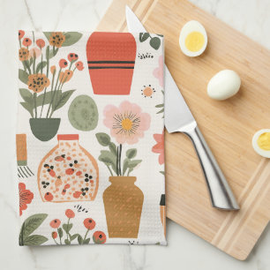 Cottagecore Vase and Flowers Kitchen Towel