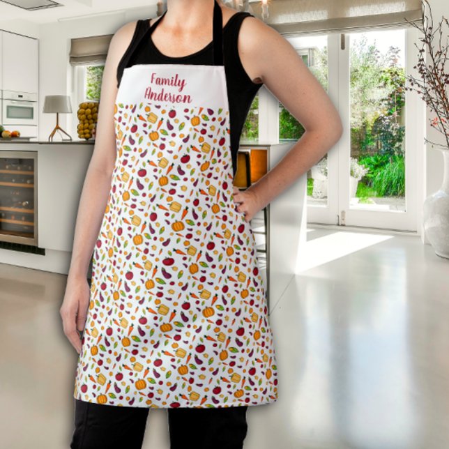 Cottagecore vegetables name white  apron (Creator Uploaded)