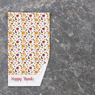 Cottagecore vegetables thanksgiving white hand towel