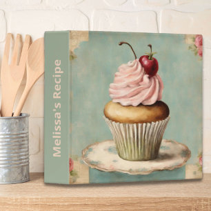 Cottagecore Vintage French Country Pink Cupcake Binder