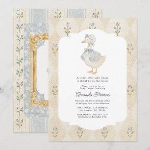 Cottagecore Vintage Silly Goose Baby Shower Invitation