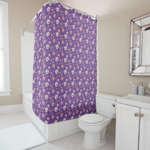 Cottagecore watercolor flowers lavender pattern
