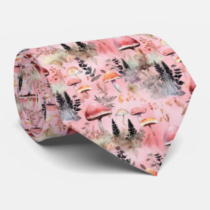 Cottagecore Watercolor Mushroom & Forest (2) Tie