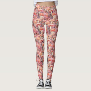 Cottagecore Watercolor Mushroom & Forest Botanical Leggings