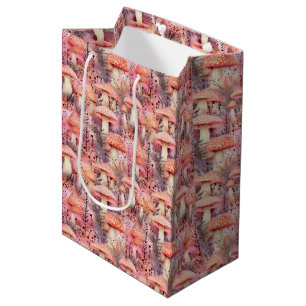 Cottagecore Watercolor Mushroom & Forest Botanical Medium Gift Bag