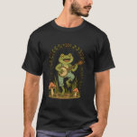 Cottagecore Whimsical Cheerful Anthropomorphic Fro T-Shirt<br><div class="desc">Cottagecore Whimsical Cheerful Anthropomorphic Frog Playing</div>