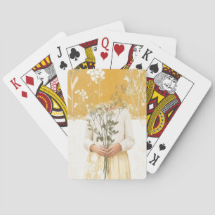 Cottagecore Wildflower Bouquet Portrait Playing Cards