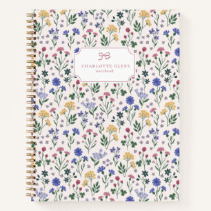 Cottagecore Wildflower Bow Notebook