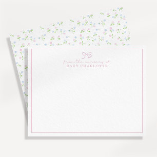 Cottagecore wildflower nursery note card