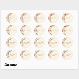 Cottagecore Wildflower Watercolor Vintage Wedding Classic Round Sticker