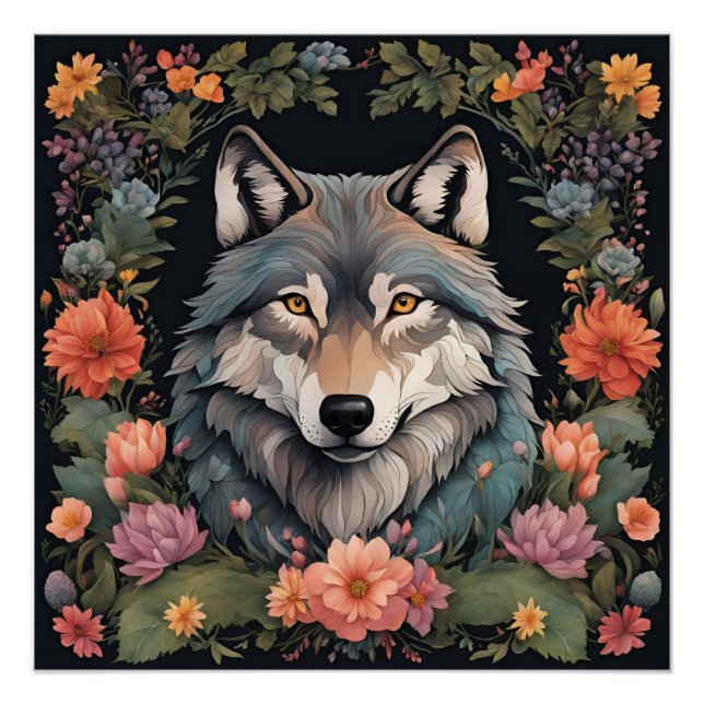 Cottagecore Wolf Poster (Front)