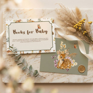 Cottagecore Woodland Baby Shower  Forest Enclosure Card