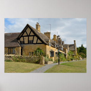 Cottages à Broadway, Cotswolds poster print