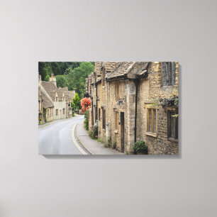 Cottages couleur miel en Castle Combe, toile brita
