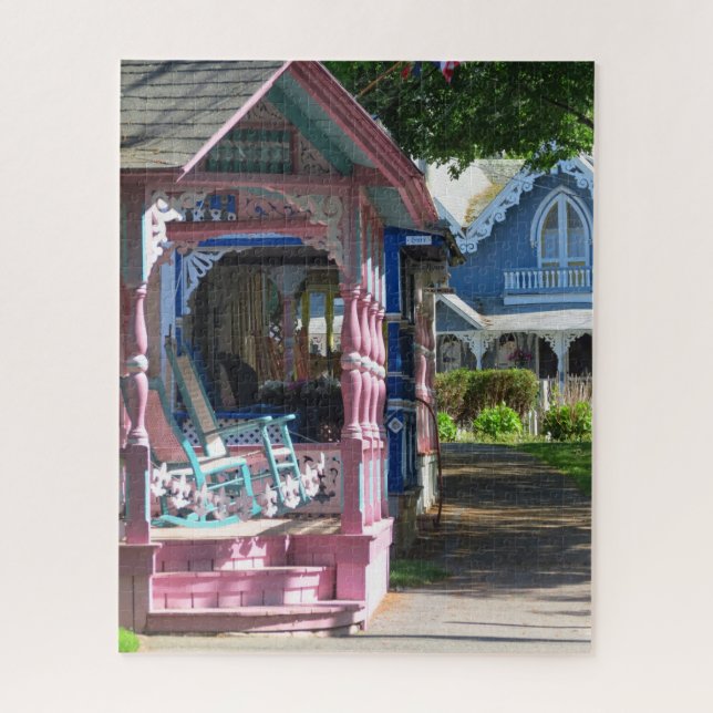 Cottages in a Row - Martha's Vineyard Jigsaw Puzzle (Vertical)