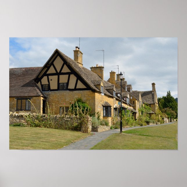 Cottages in Broadway, Cotswolds poster print (Front)