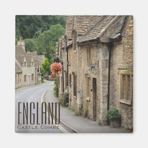 Cottages in Castle Combe, England text magnet