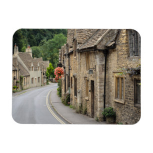 Cottages in Castle Combe, UK rectangle magnet