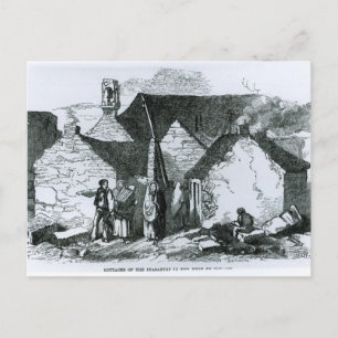 Cottages of the Peasantry in the West of Ireland Postcard