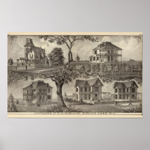 Cottages of WC Hamilton, Spring Lake, NJ Poster