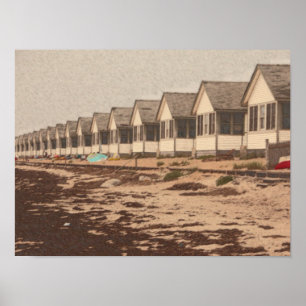 Cottages on the Beach Poster