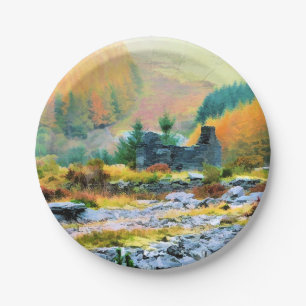 COTTAGES WALES PAPER PLATE