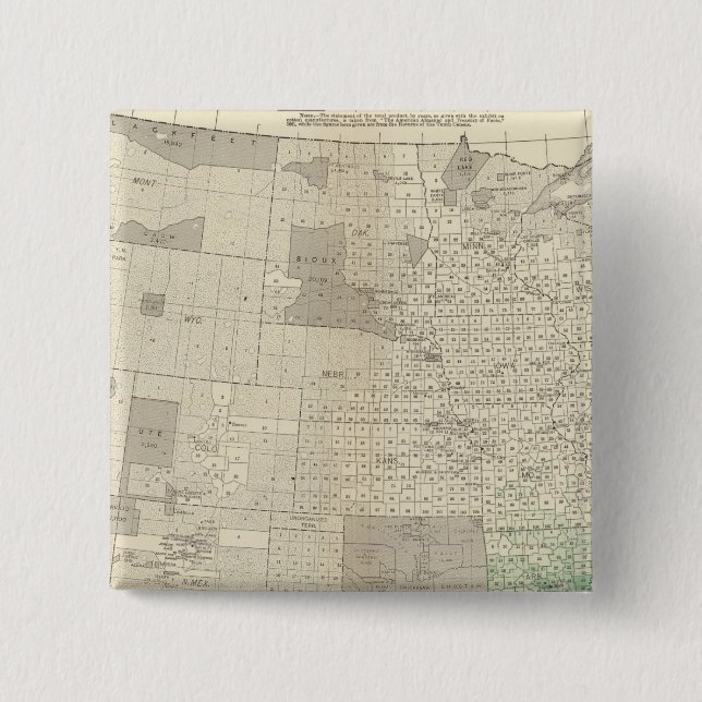 Cotton 2 Inch Square Button (Front)
