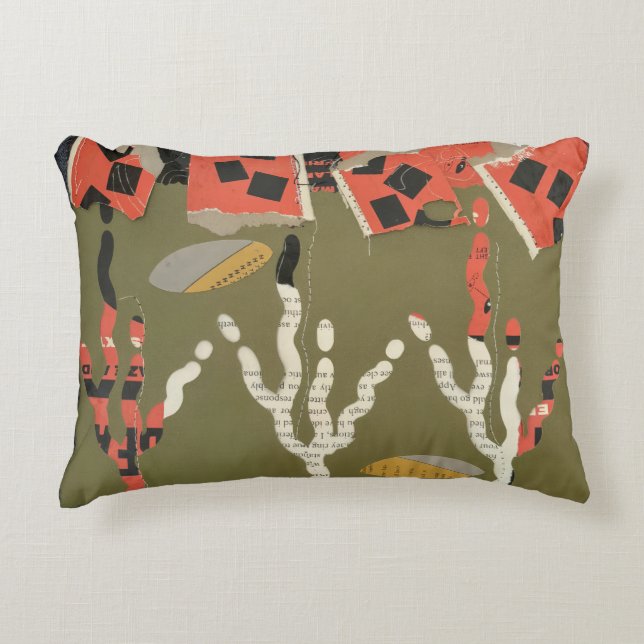 cotton abstract floral design  accent pillow (Front)