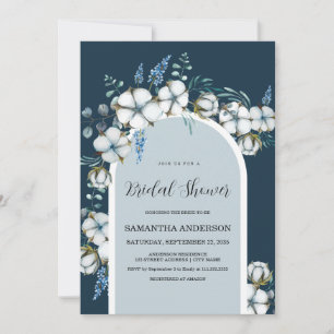 Cotton and eucalyptus arch Bridal Shower Invitation