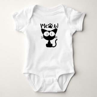 Cotton baby shirt with a cute black cat design