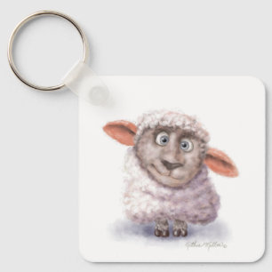 Cotton Ball Sheep Cartoon Keychain