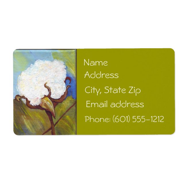 Cotton Boll Address Label (Front)