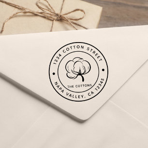 Cotton Boll   Create Your Own Return Address Rubber Stamp