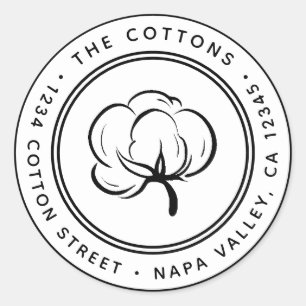 Cotton Boll Icon Return Address Classic Round Sticker